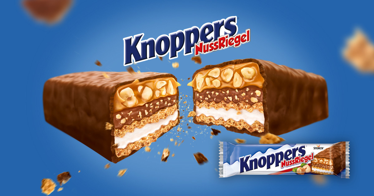 Knoppers NutBar de eerste reep op de Knoppers manier